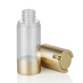 30ml golden transparent plastic pump bottle skin care pump bottle with golden pump airless plastic bottle hot sale